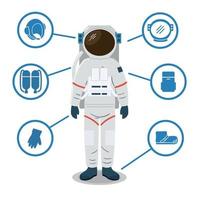 Astronaut space suit equipment vector