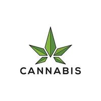 diseño de logotipo médico de hoja de cannabis vector