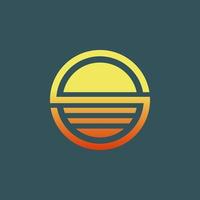 diseño de logotipo de puesta de sol circular abstracto vector