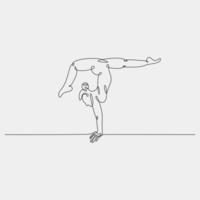 línea continua arte mujer fitness yoga vector