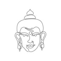 Hand Drawn Buddha Face Illustration vector