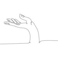 Continuous Line Drawing Palm Gesture Illustration vector