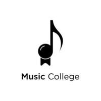 plantilla de diseño de logotipo de universidad de música vector