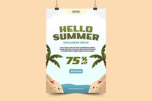 Summer Graphic template Editable Simple and Elegant Design vector
