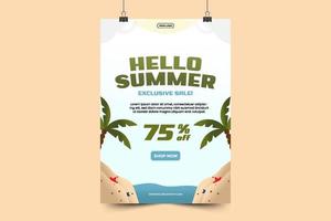 Summer Graphic template Editable Simple and Elegant Design vector