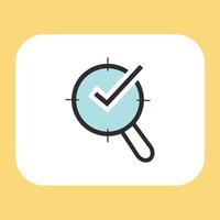 Target shot. Search icon with check mark. suitable for business search and shopping vector