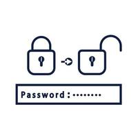 Secure account, Padlock lock icon login with password vector