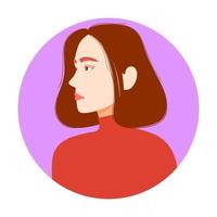 retrato de una hermosa mujer de diseño plano vector