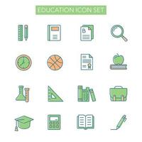 ilustración vectorial plana del conjunto de iconos de educación. adecuado para el elemento de diseño de la aplicación educativa, el programa científico y la colección de símbolos de collage. vector