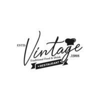 Vintage Food and Restaurant Logo Vector Template