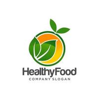 healthy food logo template vector