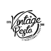 plantilla de vector de logotipo de comida y restaurante vintage