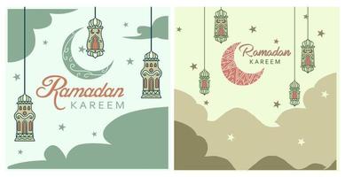 Hand drawn ramadan celebration concept, vector illustration