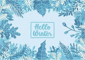 Hello winter background, vector illustration