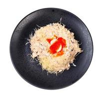 top view of portion of Quail Nest salad isolated photo