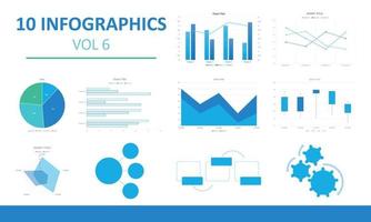 Paquete de 10 elementos infográficos plantilla de diseño vectorial de visualización de datos de elementos infográficos. puede usarse para pasos, opciones, procesos comerciales, flujo de trabajo, diagrama, concepto de diagrama de flujo, línea de tiempo, vector