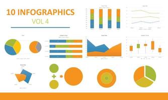 Paquete de 10 elementos infográficos plantilla de diseño vectorial de visualización de datos de elementos infográficos. puede usarse para pasos, opciones, procesos comerciales, flujo de trabajo, diagrama, concepto de diagrama de flujo, línea de tiempo, vector