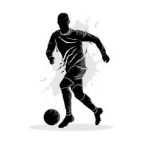 arte abstracto de la sombra del jugador de fútbol vector