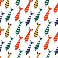 Seamless pattern set of ties of different colors. Vector set in cartoon style