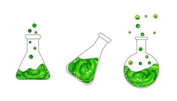 Container with between spatial liquids. Vector