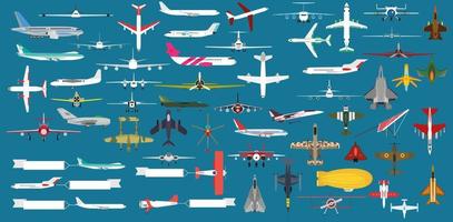 Airplane transportation plane and fly travel transport icon. Aircraft set flight and aeroplane vector illustration isolated. Business flying airliner from airport and commercial trip vehicle element
