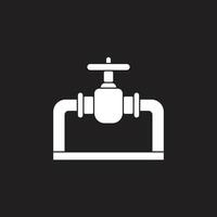 eps10 white vector pipeline solid icon isolated on black background. water pipeline symbol in a simple flat trendy modern style for your website design, logo, pictogram, and mobile application