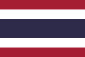 la bandera nacional de Tailandia. Ilustración de vector de bandera de Tailandia