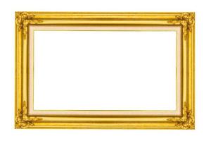 Golden wood picture frame photo