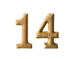 Wooden numeric 14 photo