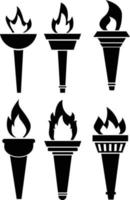 torch flame icon on white background. torch logo. the symbol of victory sign. fire torch symbol. flat style. vector