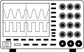 icono de osciloscopio sobre fondo blanco. estilo plano vector