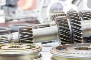Close up cog wheels gears photo