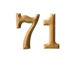 Wooden numeric 71 photo