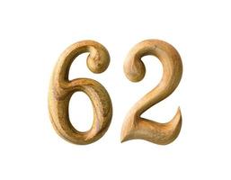 Wooden numeric 62 photo