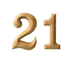 Wooden numeric 21 photo