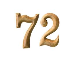 Wooden numeric 72 photo