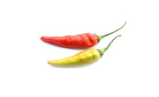 Isolated hot Karen Chili pepper on white background, hot asian food ingredients concept. photo