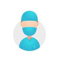 Surgeon doctor wears surgical dress plain no face avatar icon illustration vector