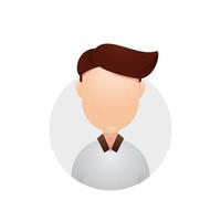 College student avatar head face plain icon illustration vector