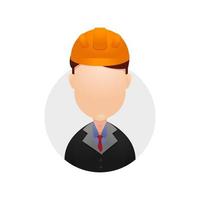 Engineer professional businessman avatar head face plain icon illustration vector