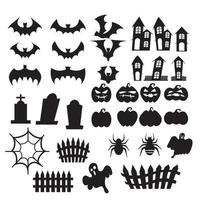 halloween silhouettes bundle set vector image