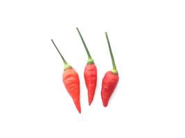 Isolated hot Karen Chili pepper on white background, hot asian food ingredients concept. photo