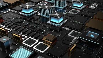 components of computing power on a chip . the concept of next-generation computer technology photo