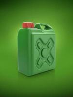 Blank packaging green plastic gallon on green background. 3d render photo
