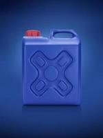 Blank packaging blue plastic gallon on blue background. 3d render photo