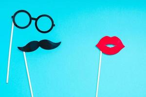 Paper moustaches for men fathers dad concept photo