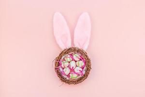 Creative Easter flat lay composition photo