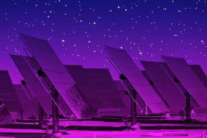 Neon colored Solar panels photo