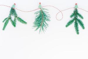 New Year or Christmas handicraft fir tree garland photo