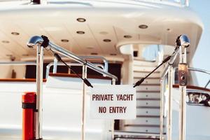 Private yacht No entry prohibited sign photo